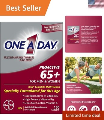 Proactive 65+, Mens & Womens Multivitamin, Supplement with Vitamin A, C, D, a...