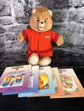 Teddy Ruxpin 1985 Worlds of Wonder Bear Working Audio  With Books