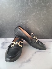 A New Day Carolyn Loafer: Black Loafers with Gold Buckle