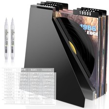 10PCS Black Acrylic Vinyl Record Dividers, 12.5" x 13.48" Record Storage Divi...