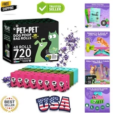 Easy Tear 720 Count Lavender Dog Waste Bags - Odor Control & Sustainability