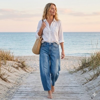 Frank Eileen Shirt White M Linen Barry Quiet Luxury Coastal Minimalist