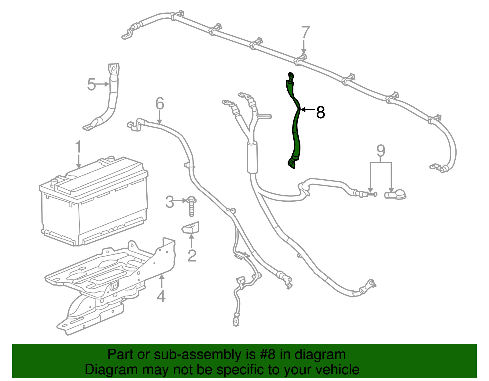 Genuine GM Negative Battery Strap 23249195