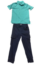 Boys Polo and jogger pant outfit bundle size 6
