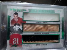 ITG Used Triple Memorabilia 3/3 Howe, Richard, Mikita 2020-21 SSP Emerald 