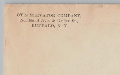 1908 Otis Elevator Co  Buffalo NY  Postal Cover