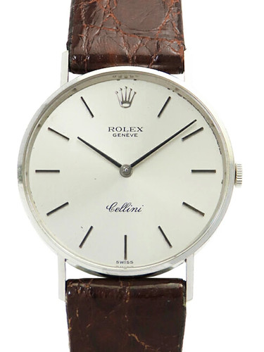 ROLEX Cellini 3833 18K WG Manual Wind 1972 Silver Dial 31mm Watch