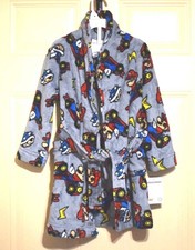 Mario Kart Sleepwear Plush Fleece Robe BOYS Size 4 Gray NWT