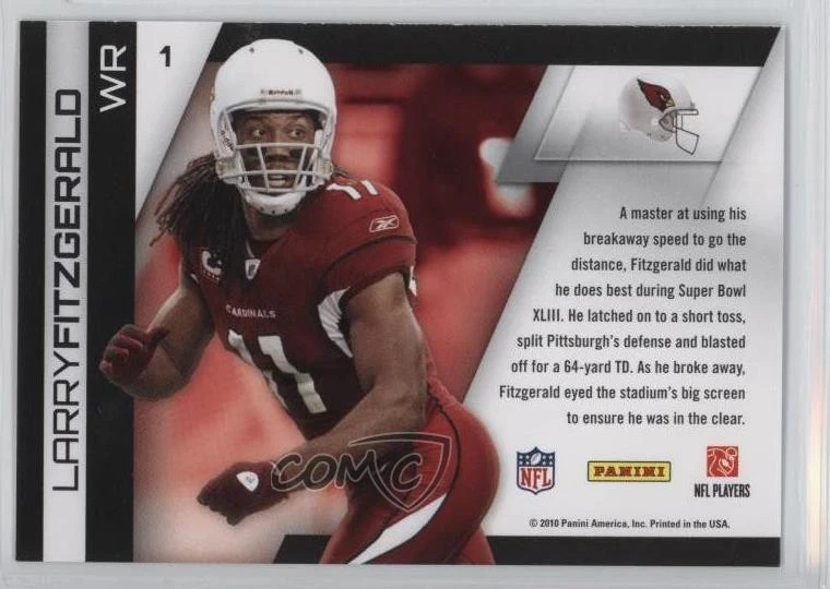 2010 Panini Gridiron Gear Gamebreakers Larry Fitzgerald #1 - Image 2 of 2