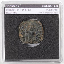 Extremely Nice Byantine Constans II AE Follis Constantinople 641-668 AD