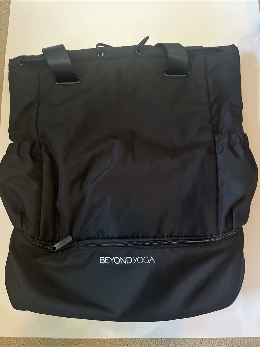 Beyond Yoga Black Drawstring Backpack with Front Zip Pocket s-l1200.jpg main image 3