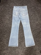 Vintage 1970s Levi's 646 Orange Tab Bell Bottom Light Wash Jeans Denim 33x33