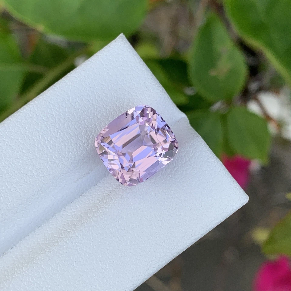 7.50 Cts Natural Pink Eye Clean Kunzite 10mm Cushion Cut Gemstone Afghanistan - Image 4 of 4