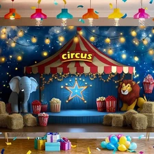 Circus Backdrop Circus Star Night Kids Photo Background Home Studio Decorations
