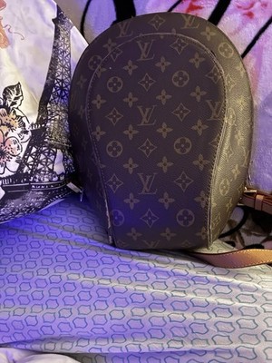Louis Vuitton Monogram Brown Backpack Zip Closure w/ Straps & Top Handle