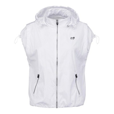 Genuine MASTER BUNNY EDITION Womens Solid Hooded Windbreaker Zip-Up Vest 