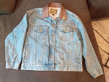 Express EXP Denim Jacket Harley Owners Group H.O.G. Patch Size Large
