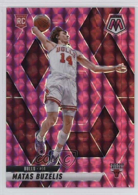 2024-25 Panini Mosaic Rookies Pink Mosaic Prizm 45/175 Matas Buzelis #223 16wc