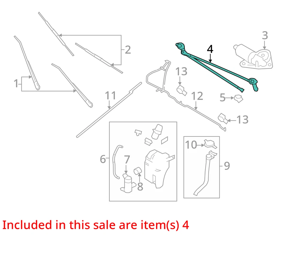 Wiper Transmission Fits 92-19 21 FORD E350 VAN 2530964 - Image 3 of 4