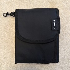 Canon Filter / CF SD Card / Battery / Accessory Pouch Black Vinyl Case With Clip