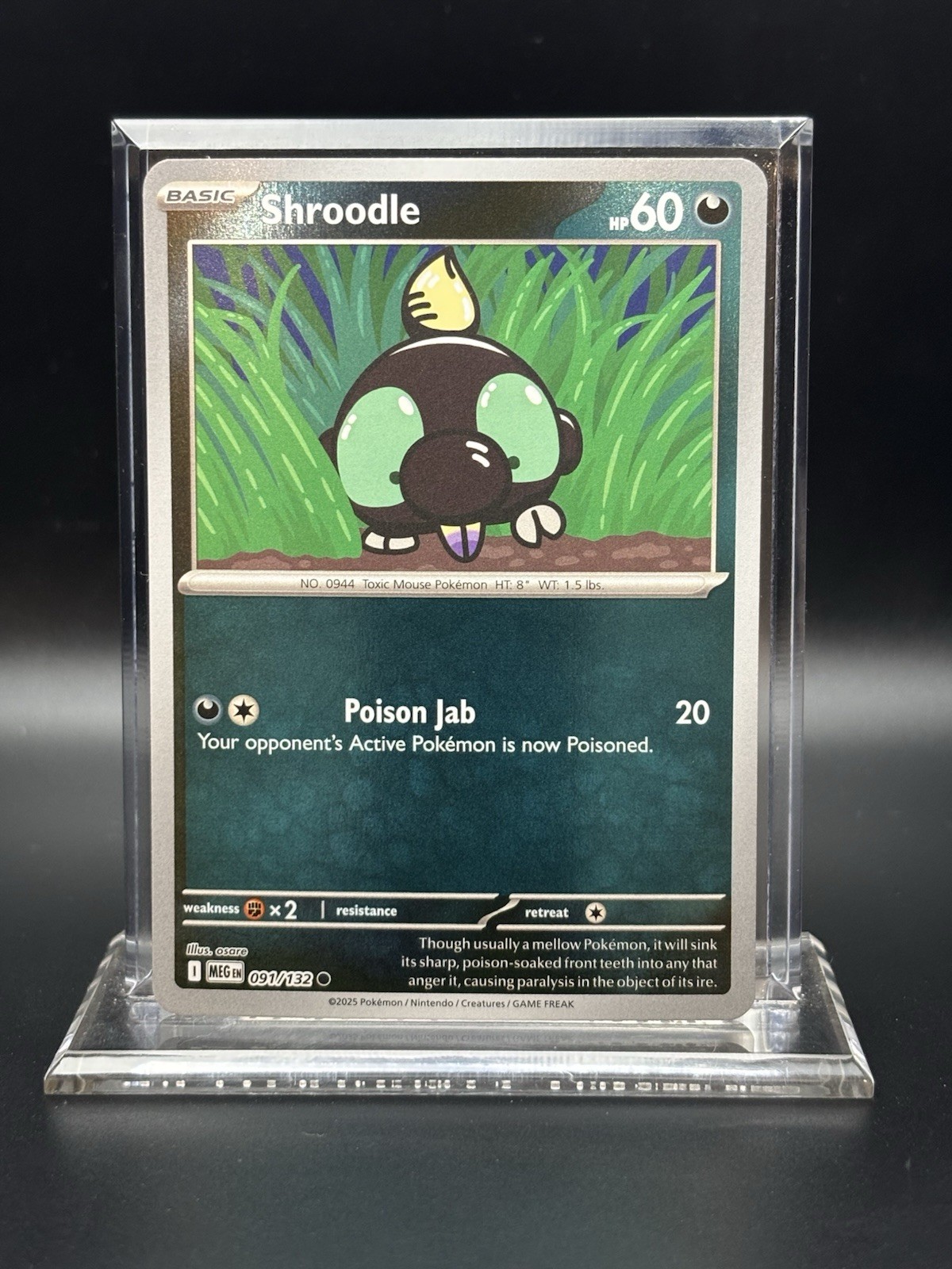 2025 Pokémon Mega Evolutions -Shroodle Reverse Holo No. 91/132