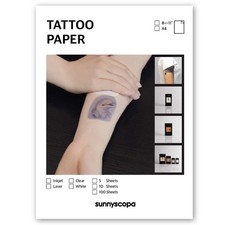Sunnyscopa Printable Tattoo Paper, Inkjet Clear, 8.5 x 11 inch, 5 sheets DIY