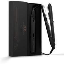 Hair Straightener Comb Flat Iron with Ceramic Teeth Styling Tool Black