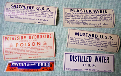 67 DIFFERENT VINTAGE PHARMACY MEDICINE APOTHECARY BOTTLE LABELS