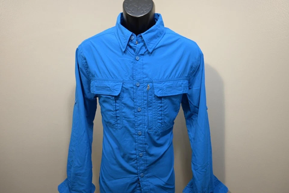 Camisa de campamento diseño alpino serie Tech transpirable azul ventilada para hombre talla pequeña Foto 4 de 4