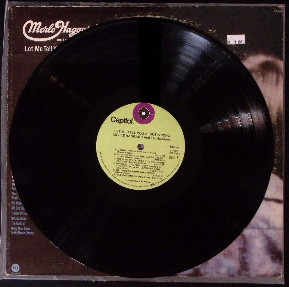 MERLE HAGGARD LET ME TELL YOU ABOUT A SONG CAPITOL RECORDS  VINYL LP  169-27 - Image 3 of 4