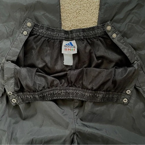 Vtg 90s Adidas Tear Away Track Pants Spell Out Black Men's Medium Sporty Casual - Picture 5 of 14