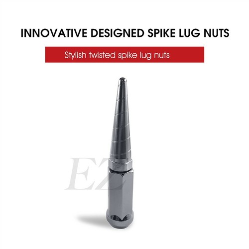32 Twisted Spike Lug Nuts | Chrome 14x1.5 | 8 Lug Dodge RAM 2500 3500 2012-on - Picture 3 of 6