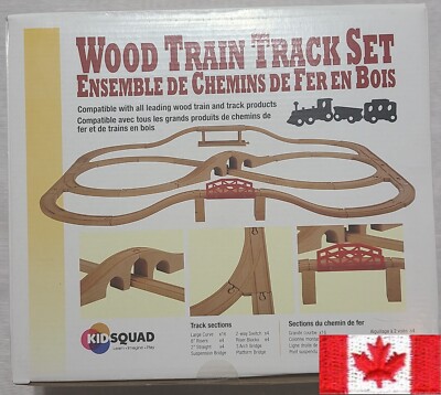Kidsquad 36 pcs Wood Train Track Set Expansion Compatible With Major Brands