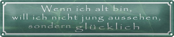 Blechschild Spruch 46X10Cm Wenn Ich Alt Bin Will Nicht Jung Dekoration-image