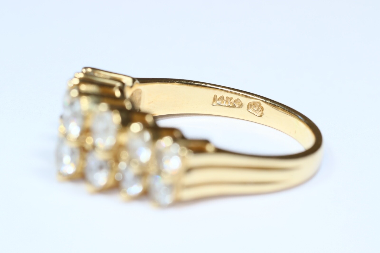 14k Double Stack Diamond Ring Size 7.75 - image 4