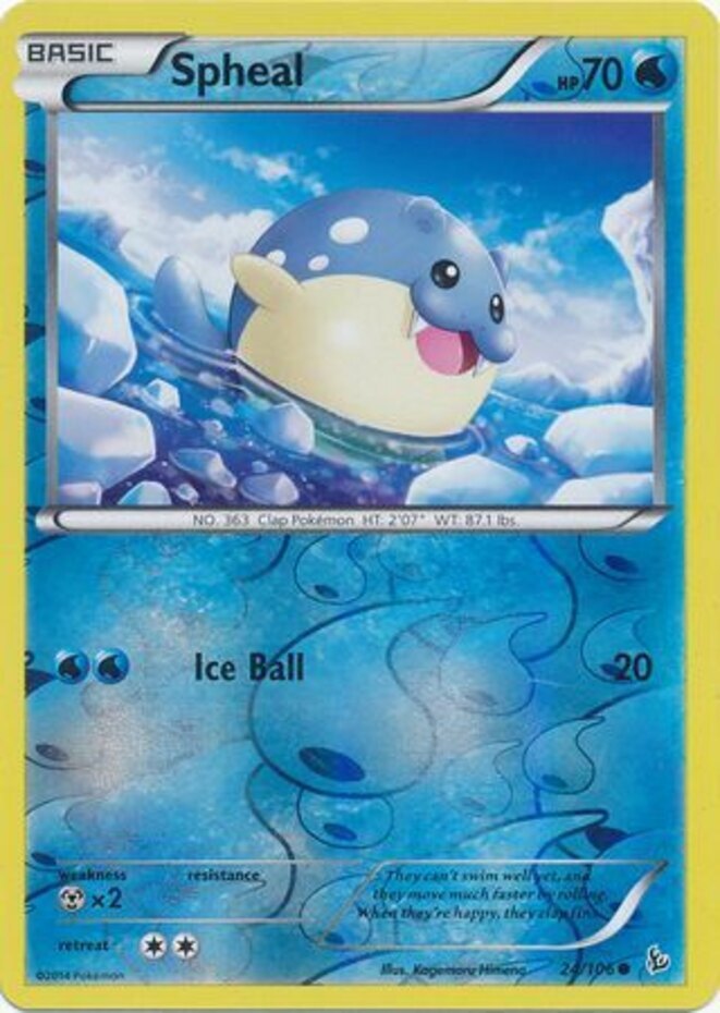 Pokemon - Spheal - 24/106 - Common - Reverse Holo - XY - Flashfire - NM