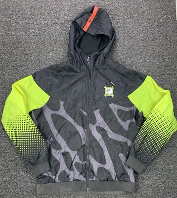 Nike Sportswear Windrunner Jacket Mens Large Black Neon