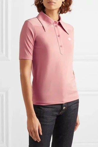 SEE BY CHLOÉ Embroidered Stretch Polo Shirt in Antique Rose UK 8 EU 36; RRP £365 - Picture 6 of 6