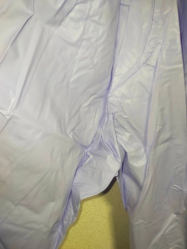 Light gray blue PVC vinyl rainsuit hooded jacket and pants set rainwear - Picture 18 of 20