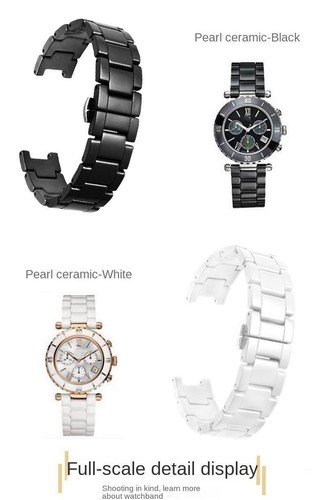 Concave Ceramic Watch Strap For Gu-cci Omega GC Guess Dior Pasha Notch Wristband - Picture 17 of 26