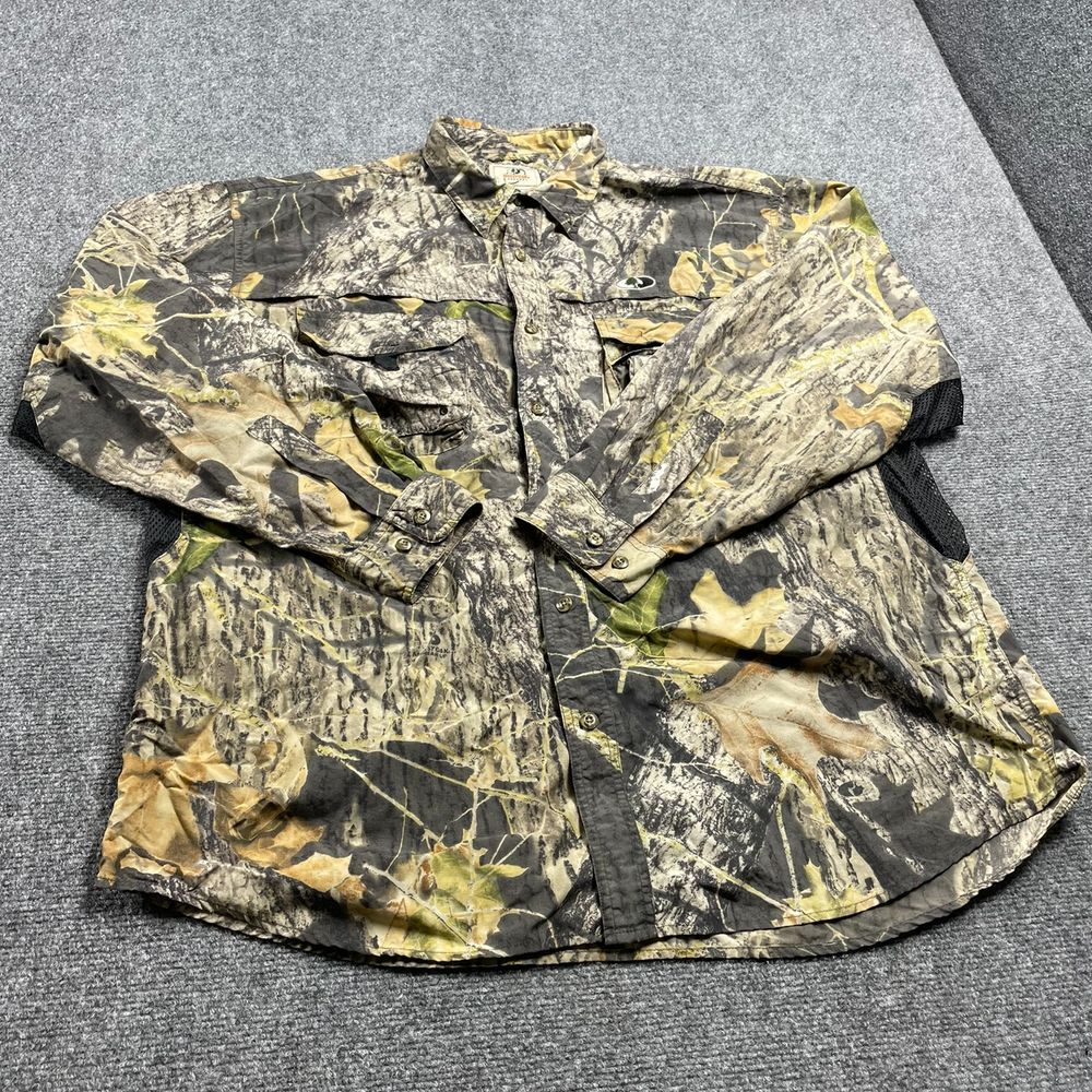 Moosyoak Men's XL Camo Long Sleeve Button Down Shirt