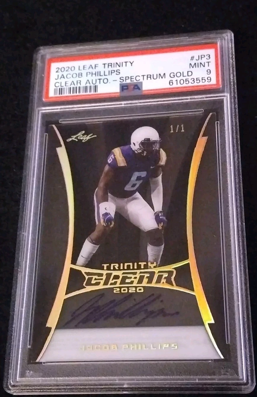 Jacob Phillips Leaf Trinity Clear Autographs #JP3 Spectrum Gold