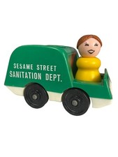 Vtg Fisher Price Sesame Street Little People Garbage Sanitation Dept Truck
