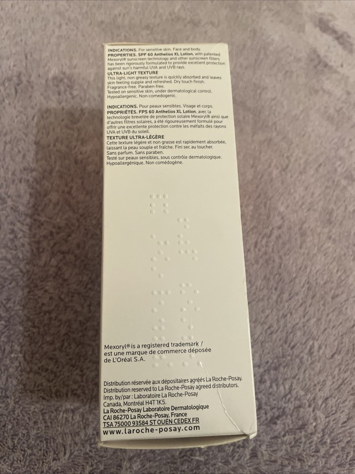 La Roche Posay Anthelios XL 60 SPF Mexoryl UVB UVA Face & Body