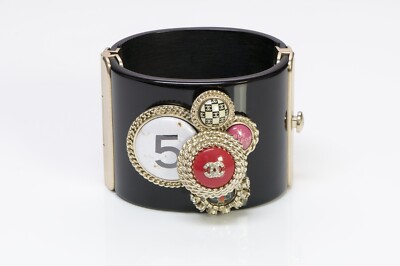 CHANEL CC Spring 2008 31 Rue Cambon Paris Wide Black Crystal