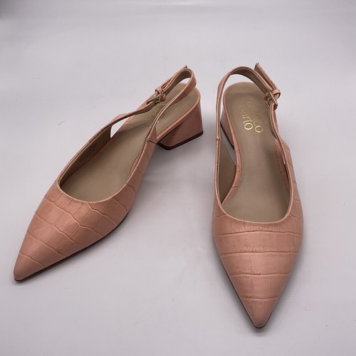 Franco Sarto Women’s Racer Slingback Pump Size 6.5 NWOB Peach Crocodile - Picture 3 of 9