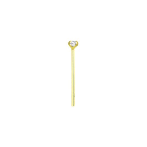 Juego de 12 puntas de oro macizo 14K 22G cristal transparente circonita cúbica cola de pez nariz perno 11 mm - Imagen 5 de 7