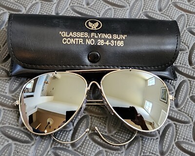 Aviator Air Force Style Mirrored Sunglasses with Case