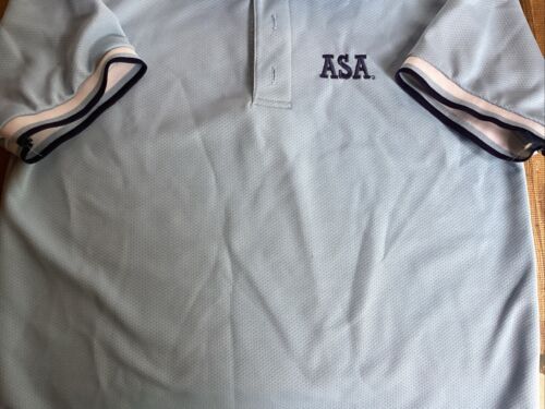 Camisa Polo ASA Árbitro Adulto Grande Amateur Softbol Asociación Columbia Azul - Imagen 3 de 4