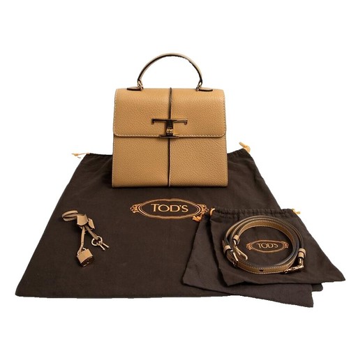 TODS D Styling 2Way Leather Handbag Brown Shoulder Crossbody 127cm